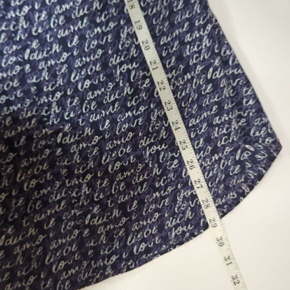 CAbi #5336 Te Amo Blouse Navy Blue Print Size Medium - Picture 10 of 10